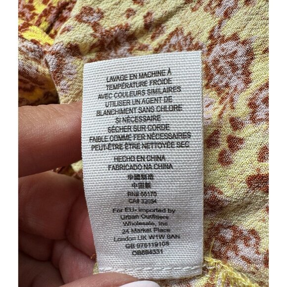 Free People Women's Floral Ditsy Boho Peplum Blouse Size M Tie Waist Festival - Picture 14 of 16